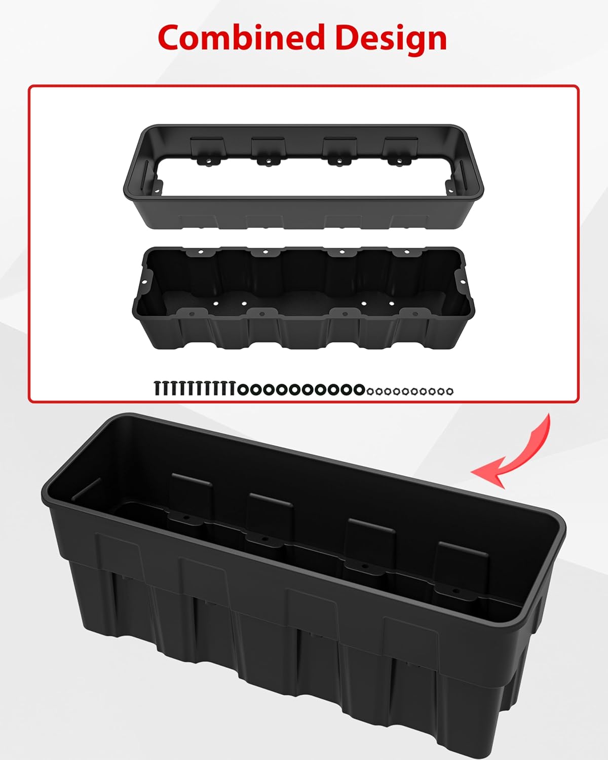 SAUTVS 2PCS Rear Seat Under Seat 13L Storage Boxes for Polaris XPEDITION XP 5/ADV 5 2024-2026 Accessories, Poly Underseat Combined Storage Bins
