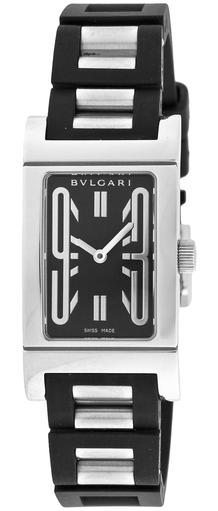 Amazon.co.jp: [ブルガリ]BVLGARI 腕時計 レッタンゴロ ブラック文字盤