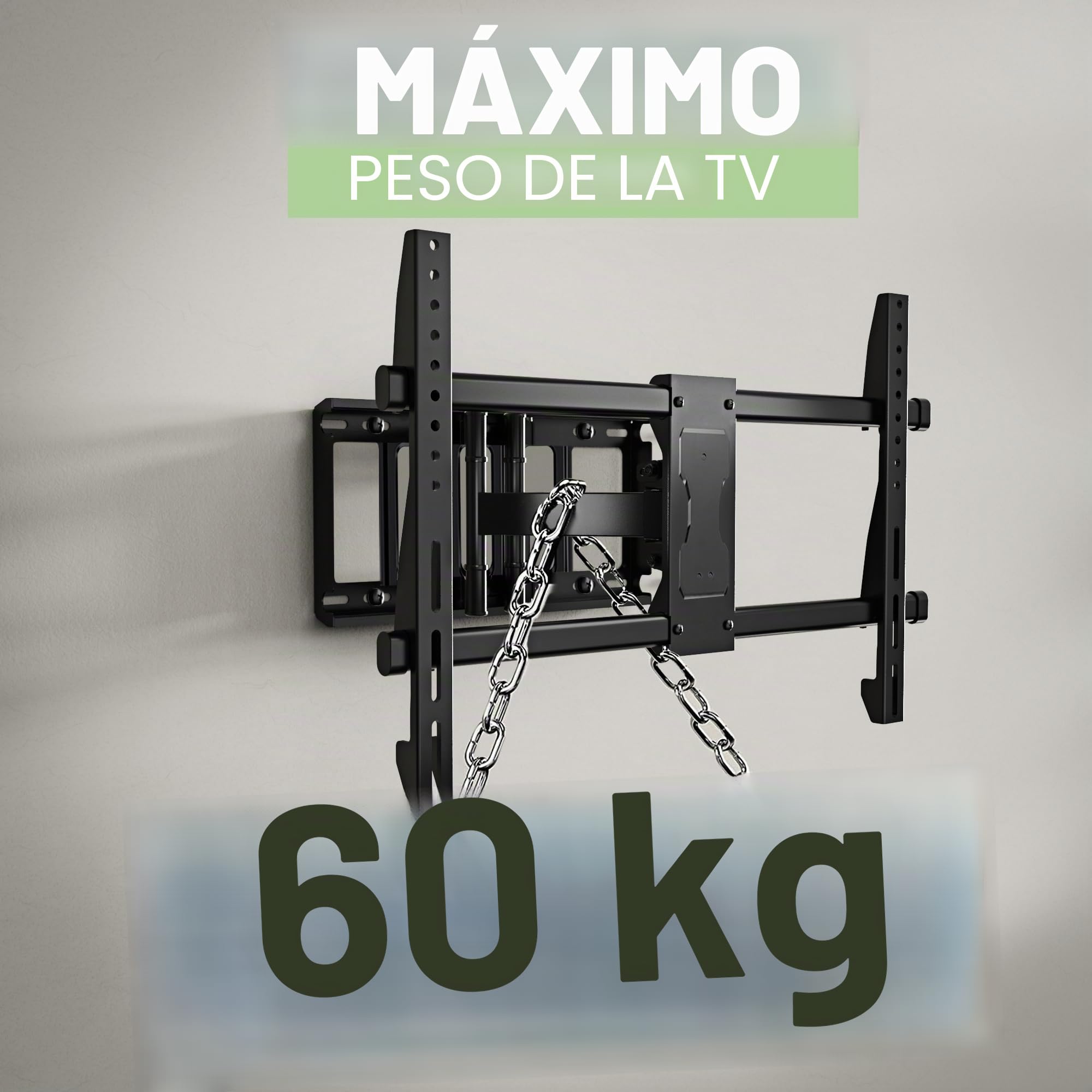 Soporte de Pared para TV 32-85 Pulgadas - Inclinación y Giratoria – MAX VESA 600x400mm - Ultra Delgado para Pantallas LED, LCD, Plasma y Curvadas - Capacidad de Carga Máx 60 kg