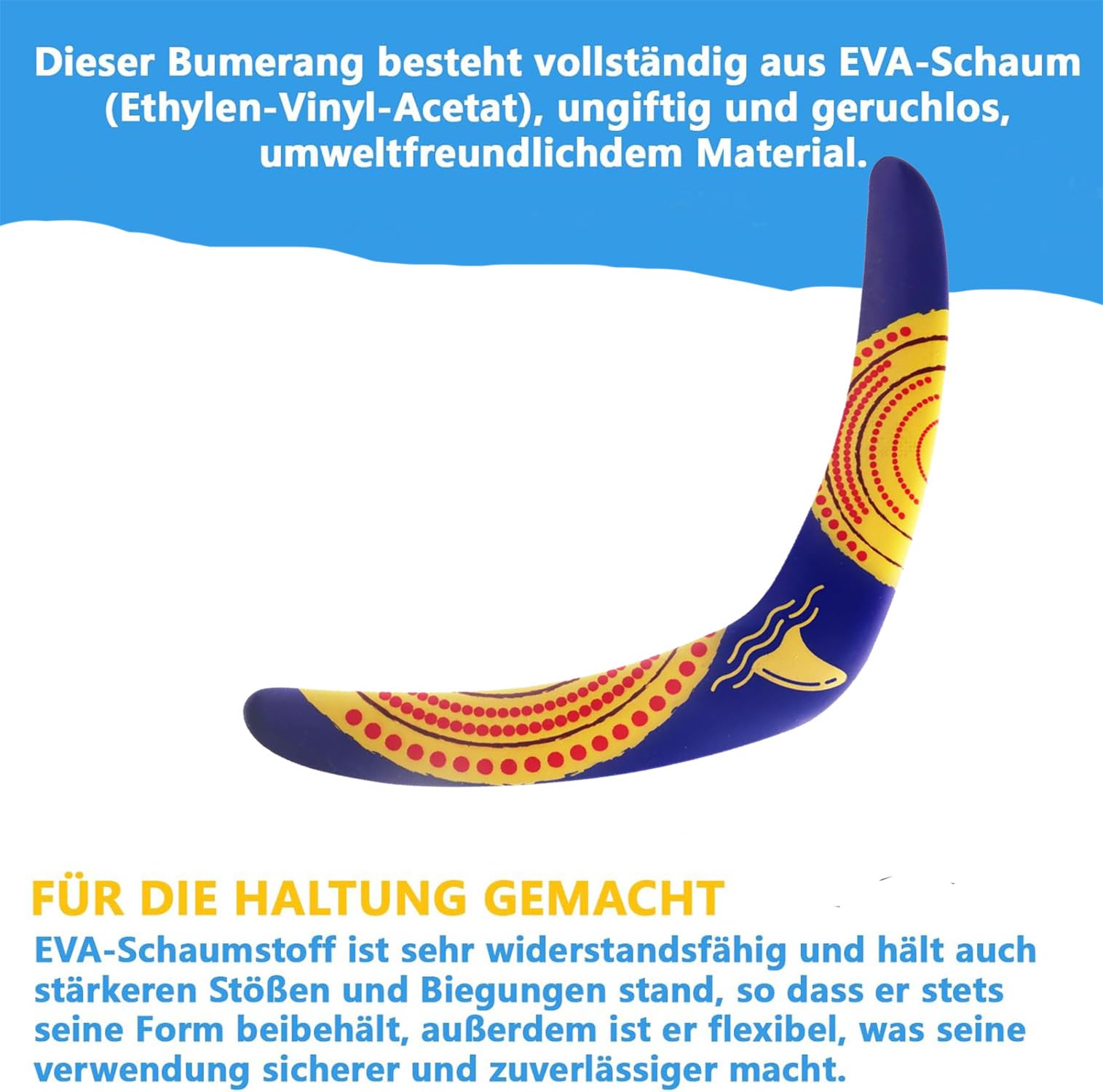 SVNR Boomerang para niños y adultos – Retorno Bumerang de plástico EVA, juguete de lanzamiento en forma de V para juegos al aire libre y deportes al aire libre (aleta de ballena)