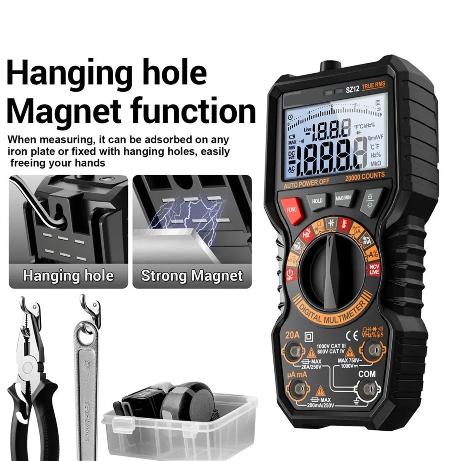 20000 Counts Multimeter SZ12 Magnetic Hanging Wall-Mounted