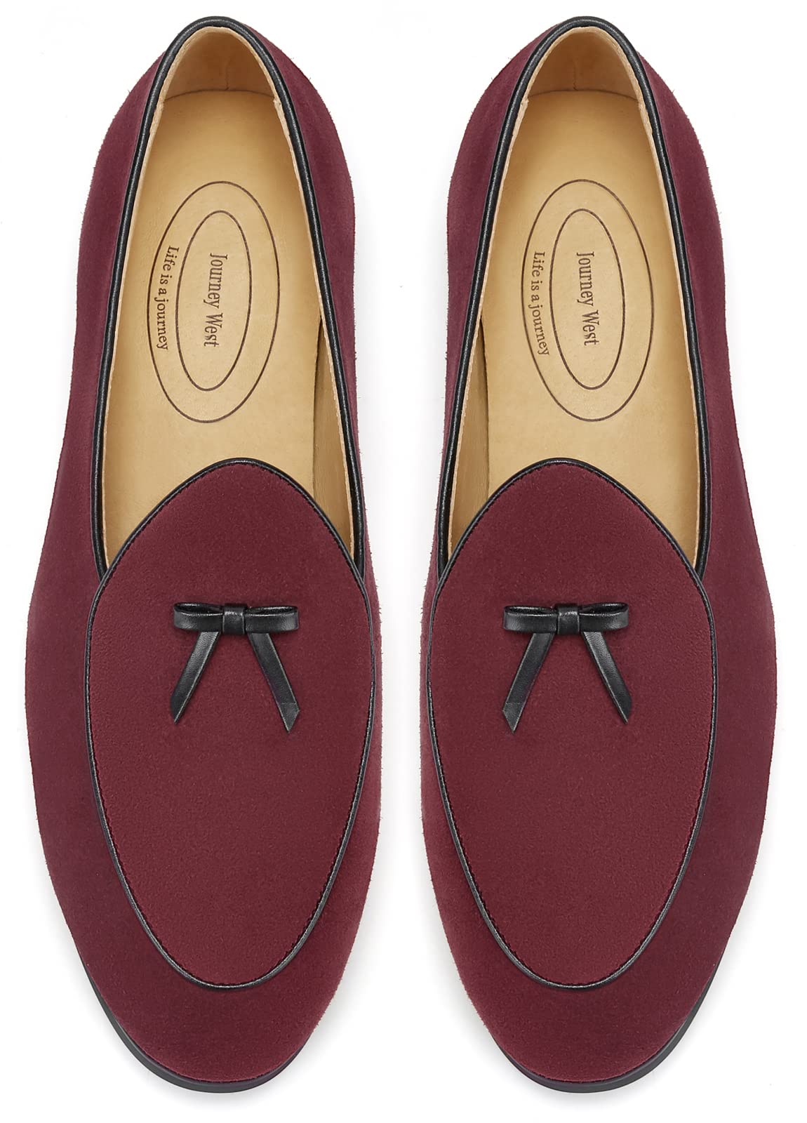 Journey West Men's Suede Leather Belgian Loafers for Men Slip-on Casual Penny Casual Loafers