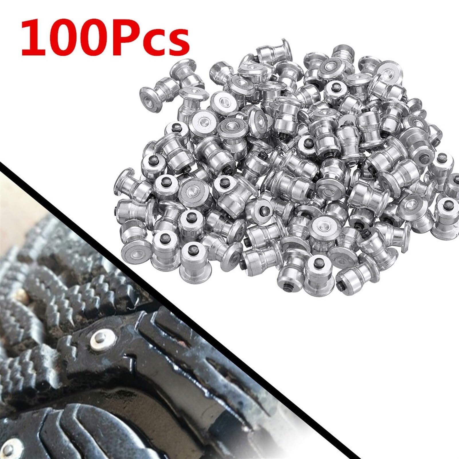 Cadenas de nieve Los neumáticos de invierno 100pcs de ruedas de coches Terminales de tornillo Espárragos nieve Spikes neumático de la rueda de nieve Cadenas clavos for zapatos ATV neumático de la moto