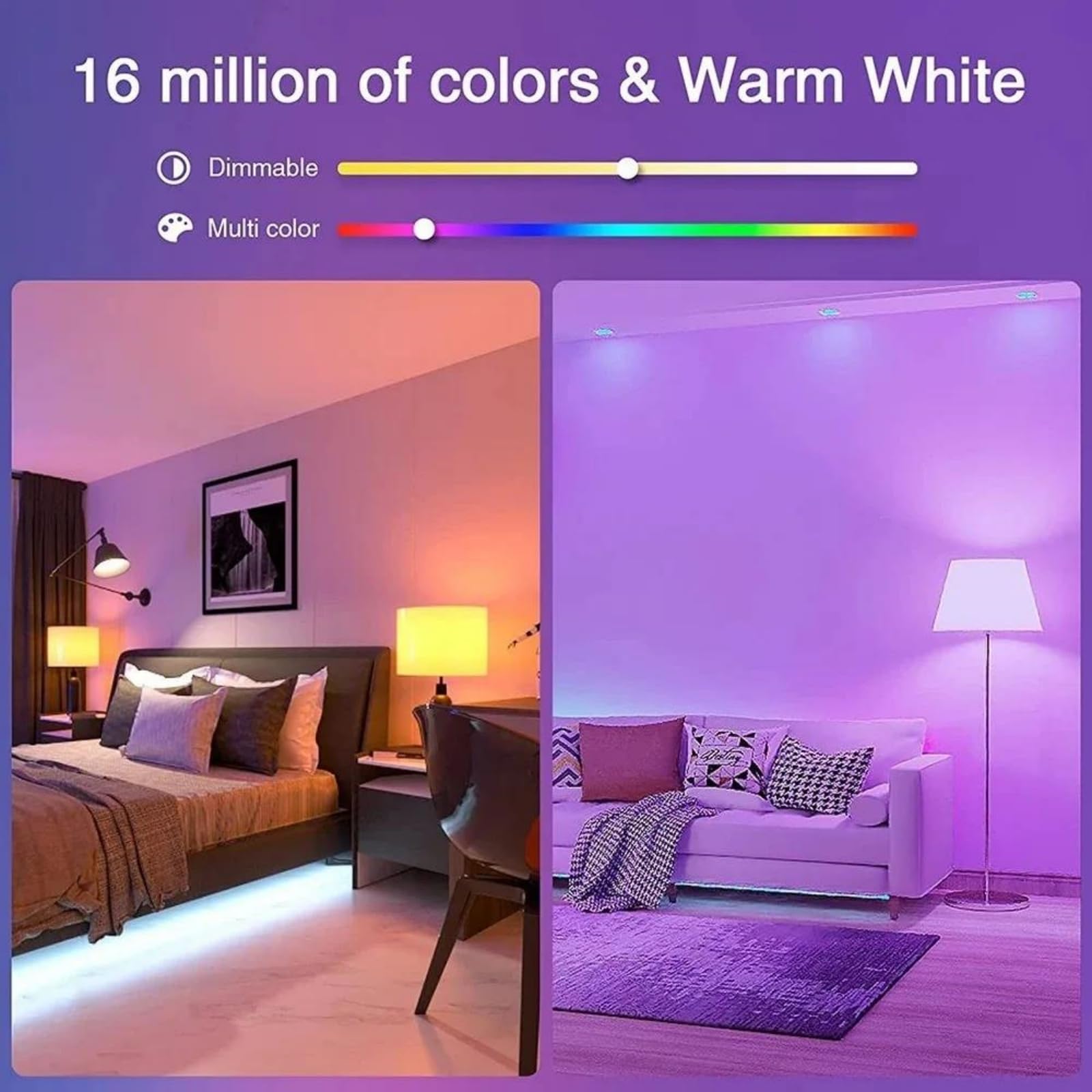 Lampadina Intelligente RGB, MR16/5W Dimmerabile con Controllo Vocale, Compatibile con Alexa, Alice, Google Home, Salute, Yandex Homekit, Hotel, Bar,2pcs
