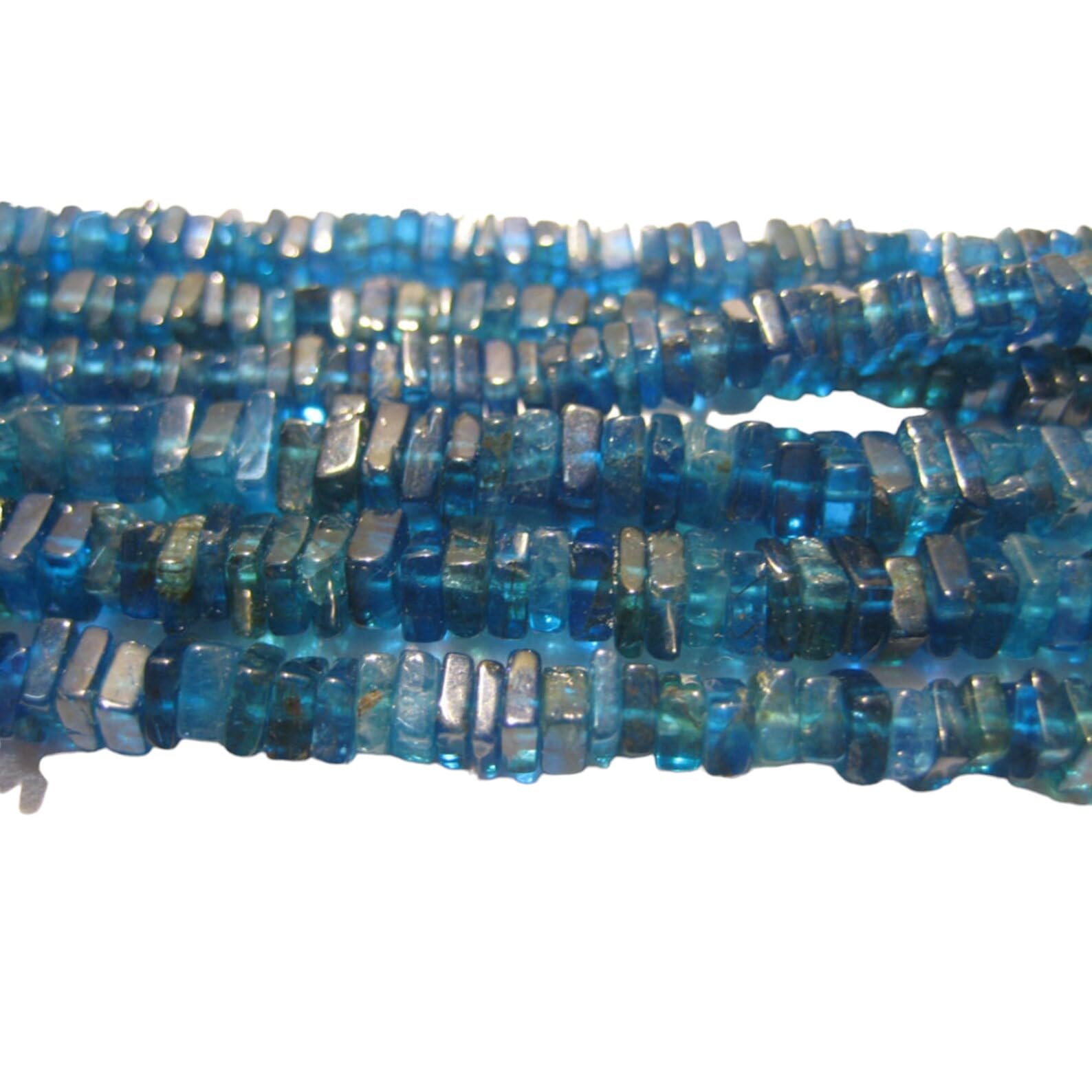 Perles carrées d'espacement d'apatite bleu foncé 4mm Heishi pour création de bijoux DIY