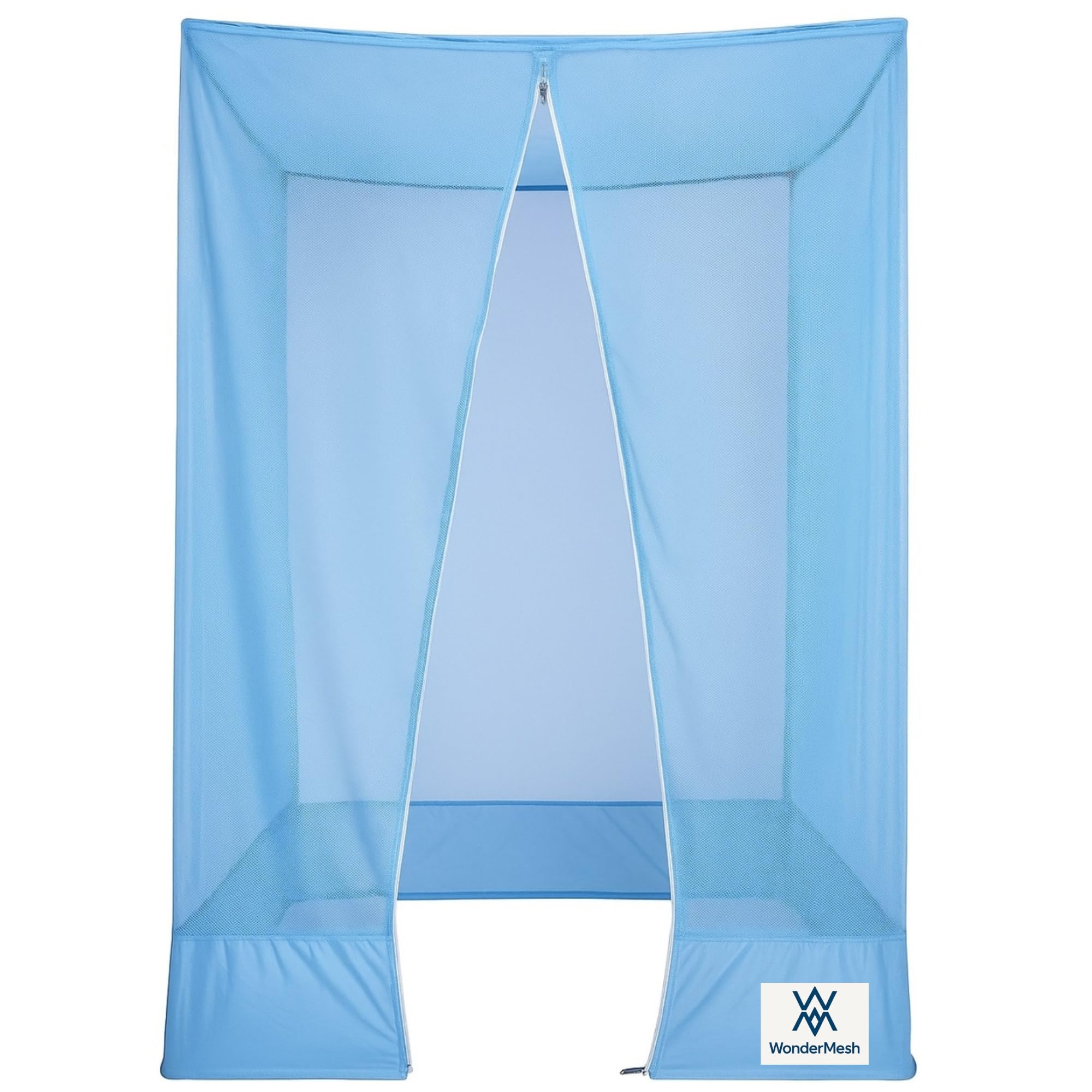 Desi Mosquito Net for Double Bed | King Size Pop-up Mosquito Net | Premium Durable Polycotton Net | Strong & Foldable Mosquito Net for Home, Travel & Outdoor Use, Blue Queen-image-30