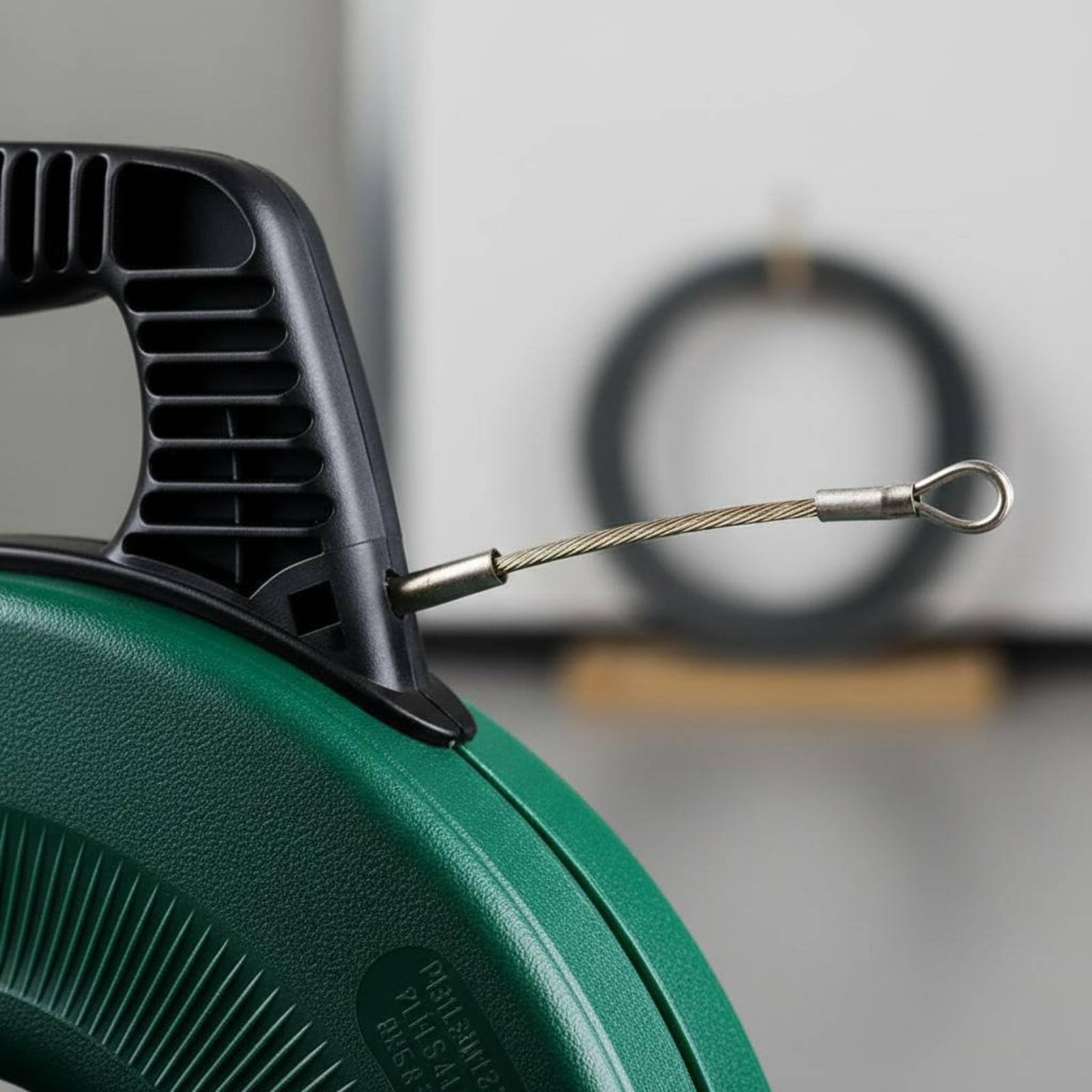 Passacavi Elettrico Cavo Guida Filo Sonda Tiracavo Guaina con Filo Acciaio 3.0mm Nastro Passafilo con Impugnatura Antiscivolo Adatto a Lavori, 25M, Testina Roller