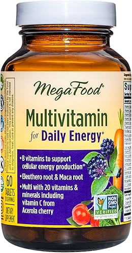 MegaFood Multivitamínico para la energía diaria multi con vitaminas B para apoyar la producción de energía celular y una mezcla de hierbas de apoyo