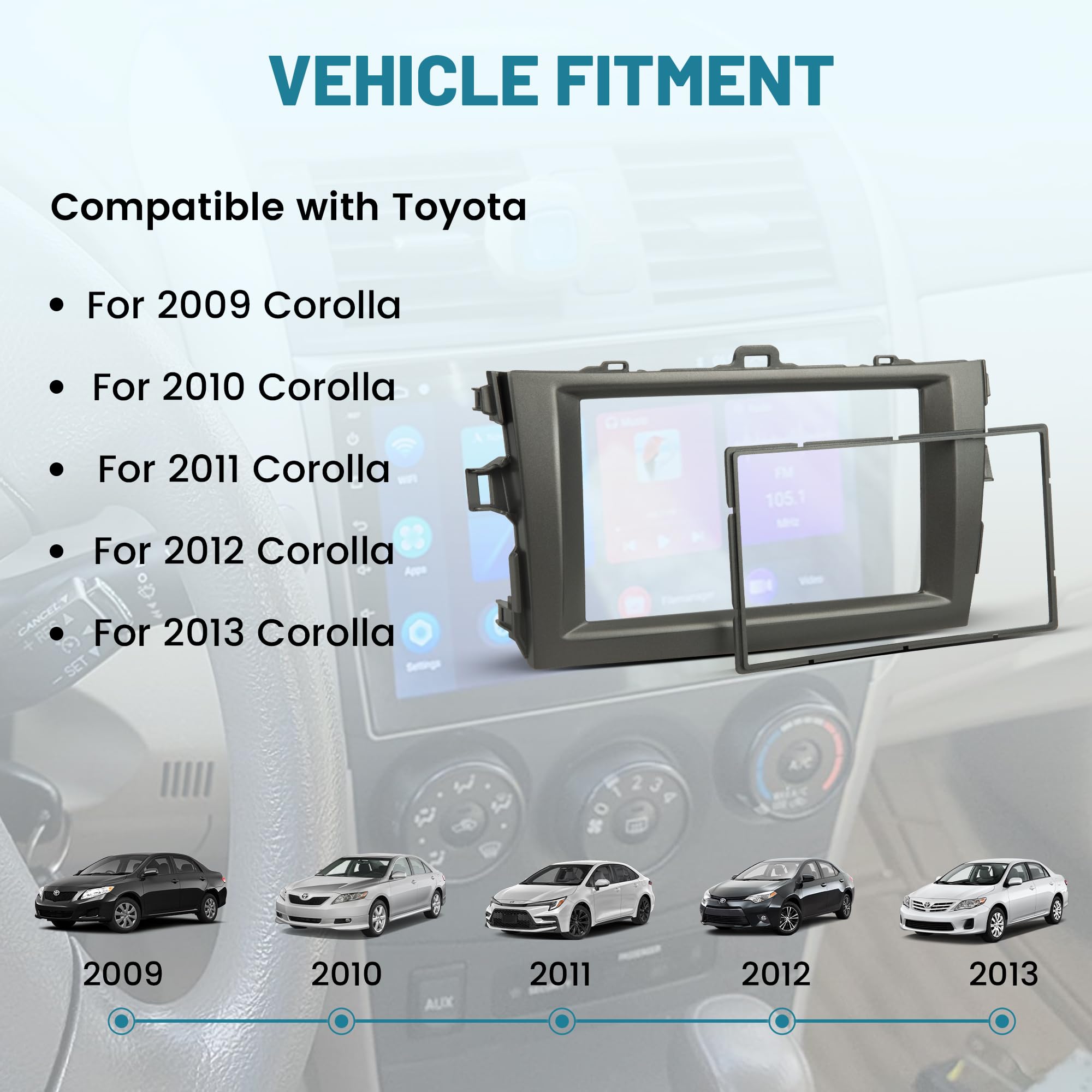 Metra 99-8204 2003-2007 Toyota Corolla in-Dash Cd Player Mounting Kit