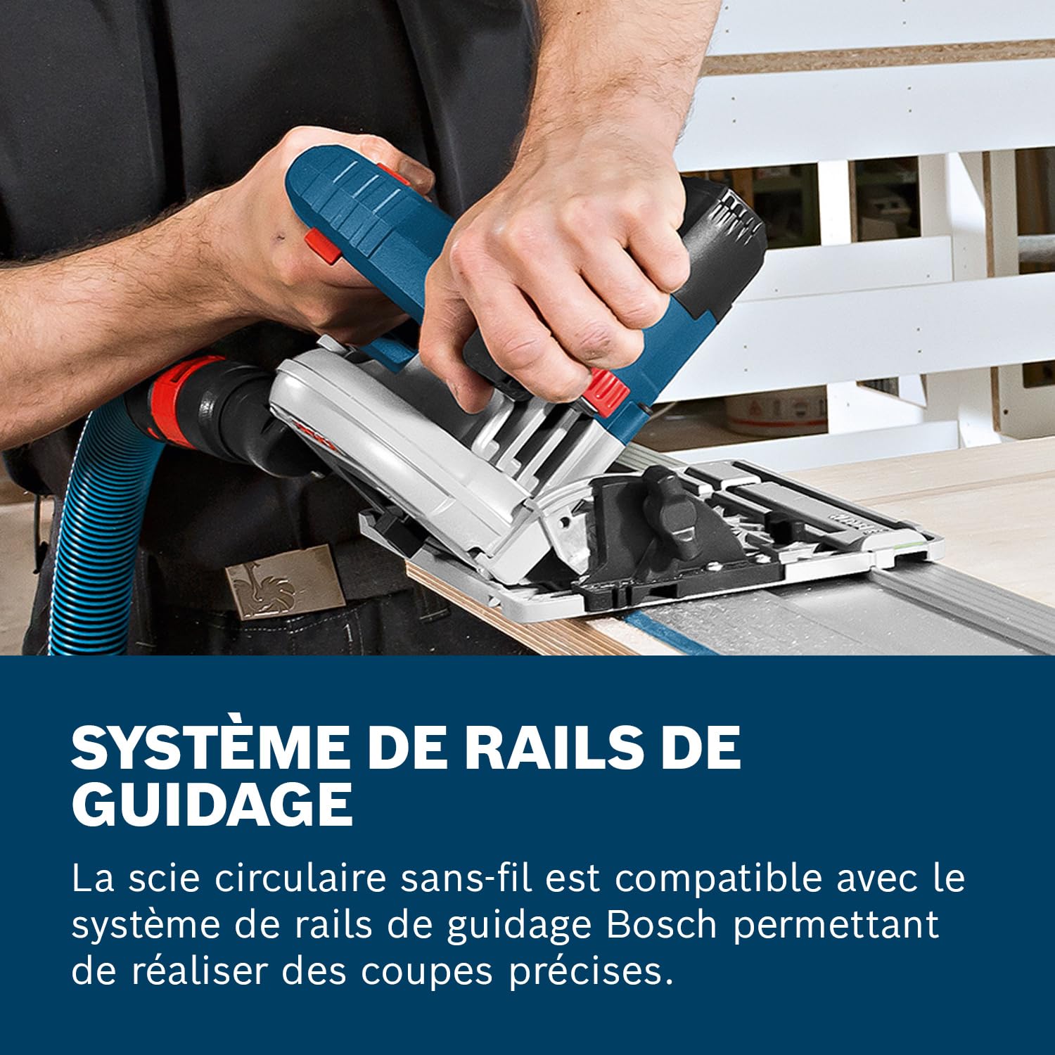 Bosch Professional 18V System scie circulaire sans-fil GKS 18V-57 G (compatible rail de guidage, capacité de coupe : 57 mm, 2 batteries 4,0 Ah, chargeur rapide GAL 18V-40, 1 lame de scie, L-BOXX)
