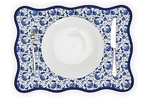 Two's Company Chinoiserie Blue Floral Placemats