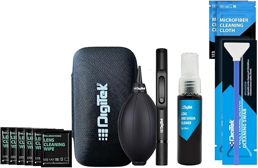 Digitek (DCK-004) Professional 8-in-1 Camera Cleaning Travel Kit, Ideal for Cleaning Lenses, Cameras, Filters, Displays