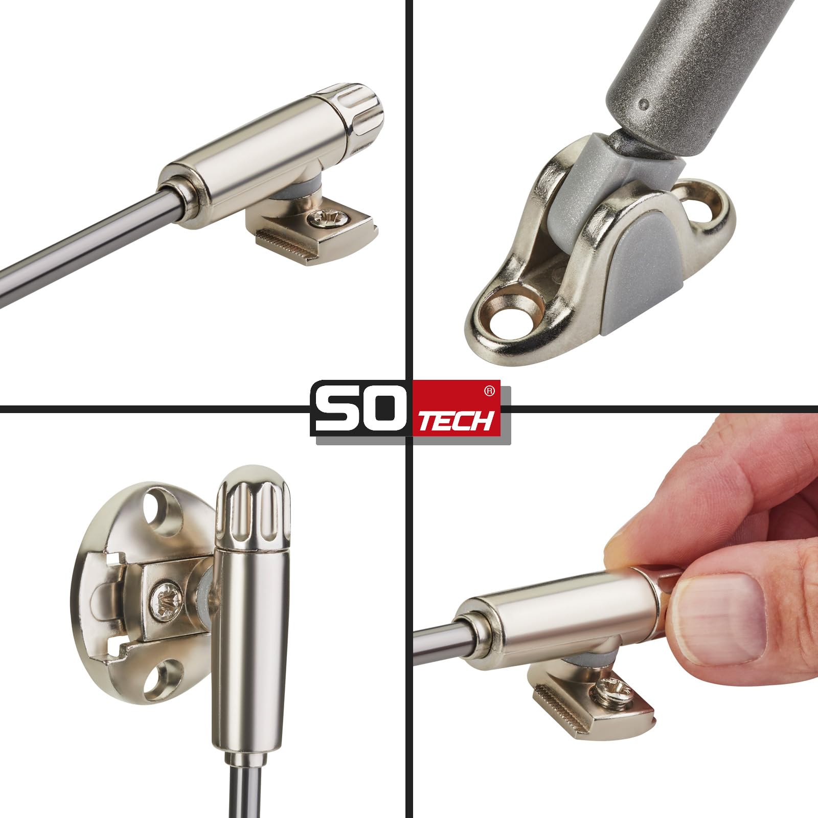 Juego de 2 amortiguadores de presión de gas Italiana Ferramenta KRABY lift up (120 Newton, 277 mm de longitud total) Amortiguadores adecuados para trampillas de armarios
