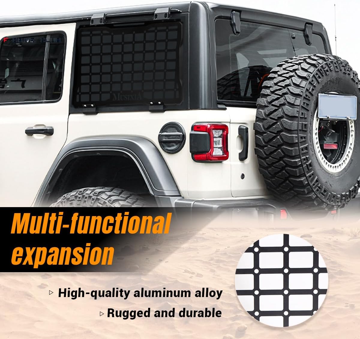 Rear Window Molle Panel Modular Storage Panel System Rear Window Protective Decoration Fit for 2018-2023 Wrangler JL 4 Doors