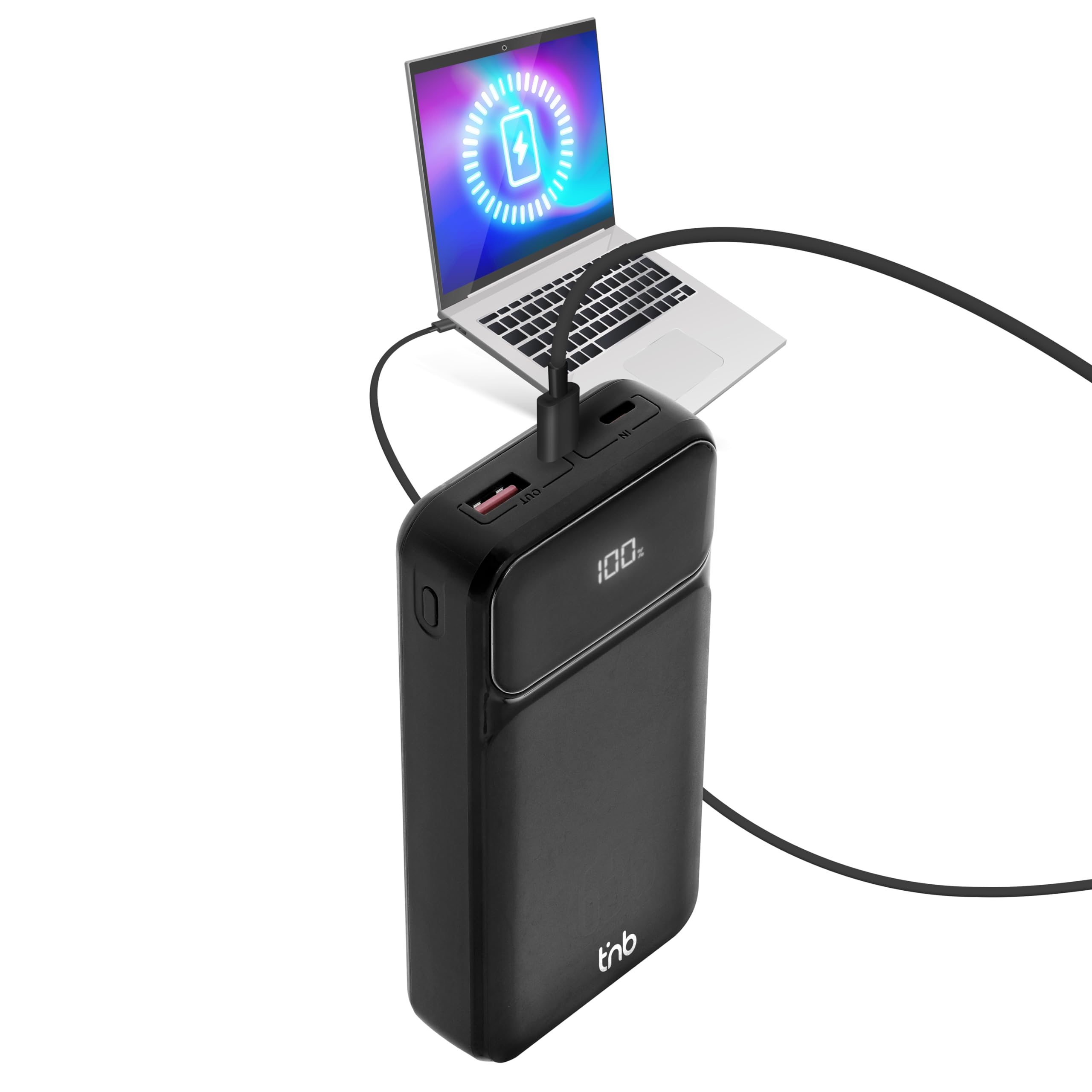 T'nB - Batterie Externe pour Ordinateur Portable, 20 000 mAh Power Delivery 65W- Noir