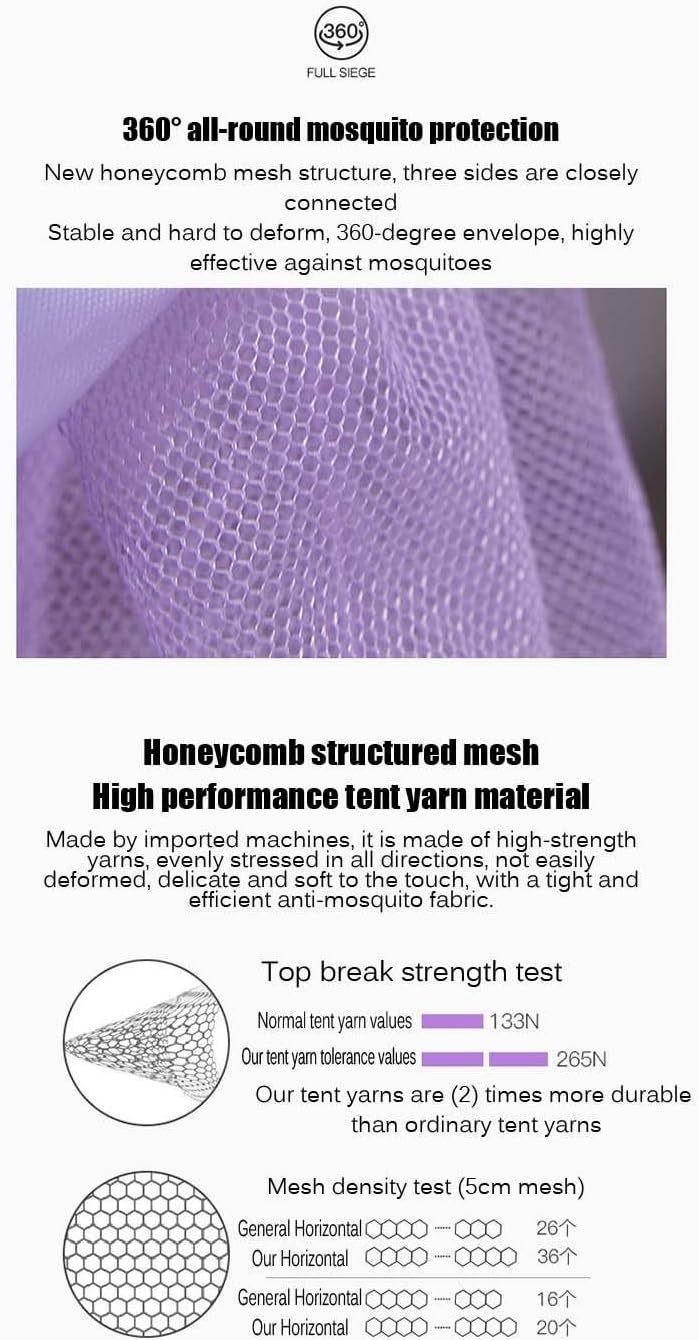 Pop Up Mosquito Net, Portable Tent Travel Double Door Zipper Bed Net, Easy Installation and Fine Mesh, Perfect for Bedroom Outdoor,2,150 * 200CM