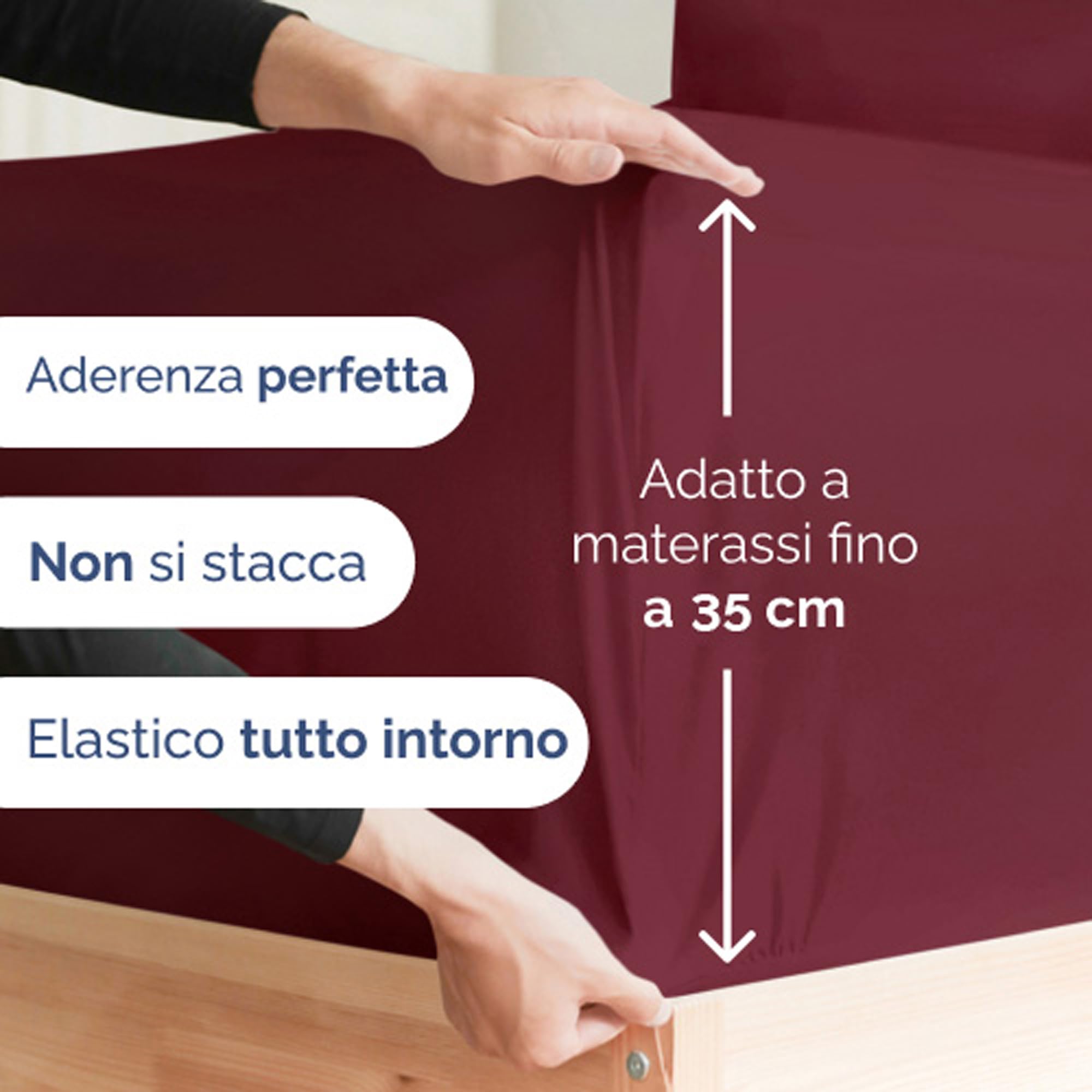 Set lenzuola una piazza e mezza 4 pezzi 135x190 cm - morbida microfibra spazzolata, traspirante e certificata OEKO-TEX - lenzuolo con angoli, lenzuolo piatto 225x255 e 2 federe 50x80 - Borgogna