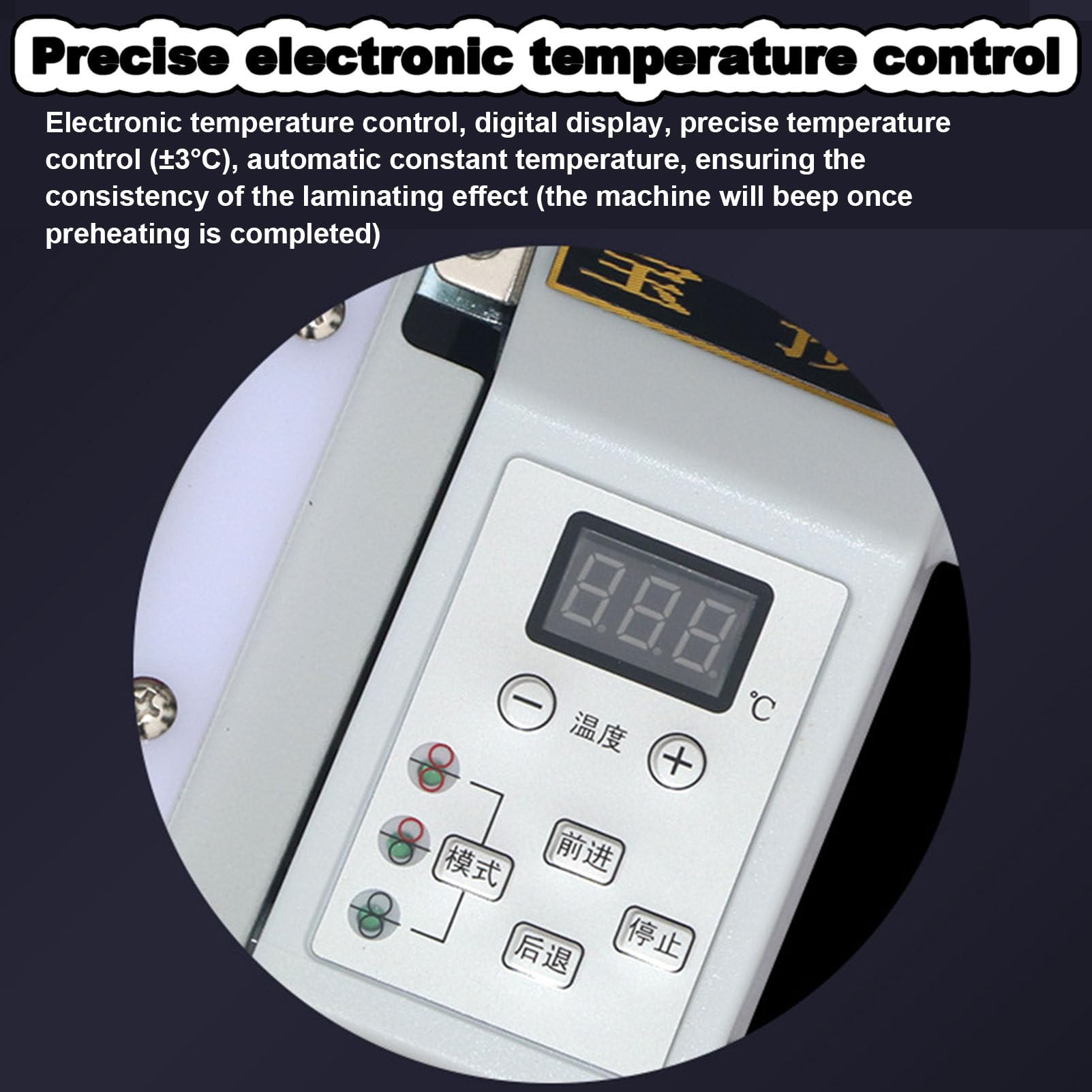 Laminatore a caldo e a freddo, controllo elettronico della temperatura, display digitale, macchina per laminazione termica a rotolo mono e bifacciale da 700 W, per documenti, foto, biglietti