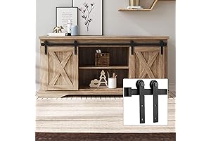 FREDBECK Extra Sturdy 5FT 60inch Mini Barn Door Hardware Track Kit for...