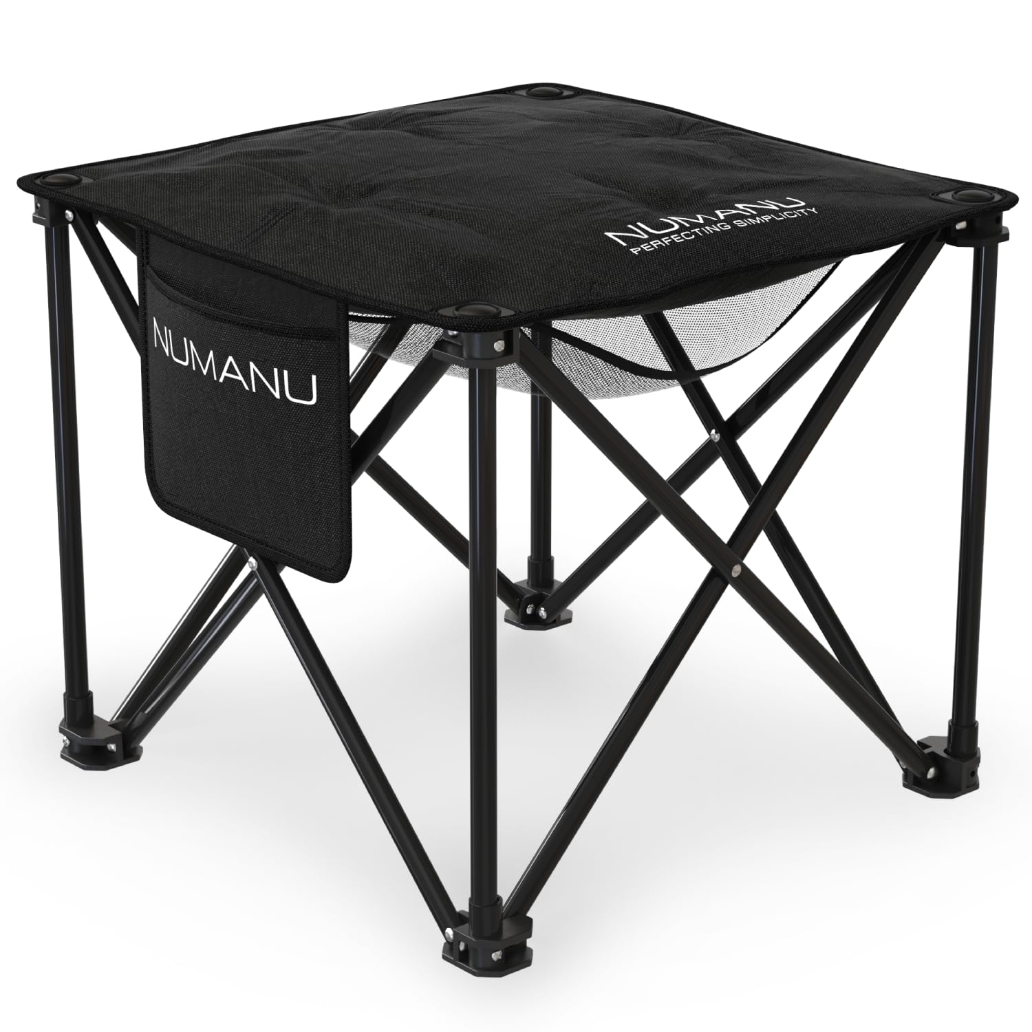 NUMANU Oversized Padded Camping Stool for Adults, Thick Padded 18.5" Heavy Duty Outdoor Camp Chairs with Anti-Slip Feet & Carry Bag, Folding Ottoman