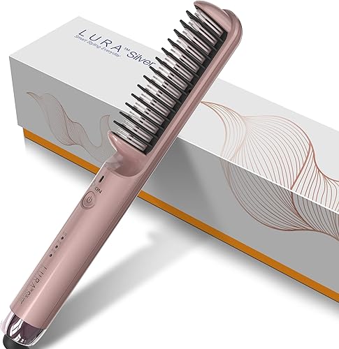 Cepillo alisador de cabello 3 en 1 con iones negativos de calentamiento rápido de 20 segundos y antiquemaduras, perfecto para salón profesional en