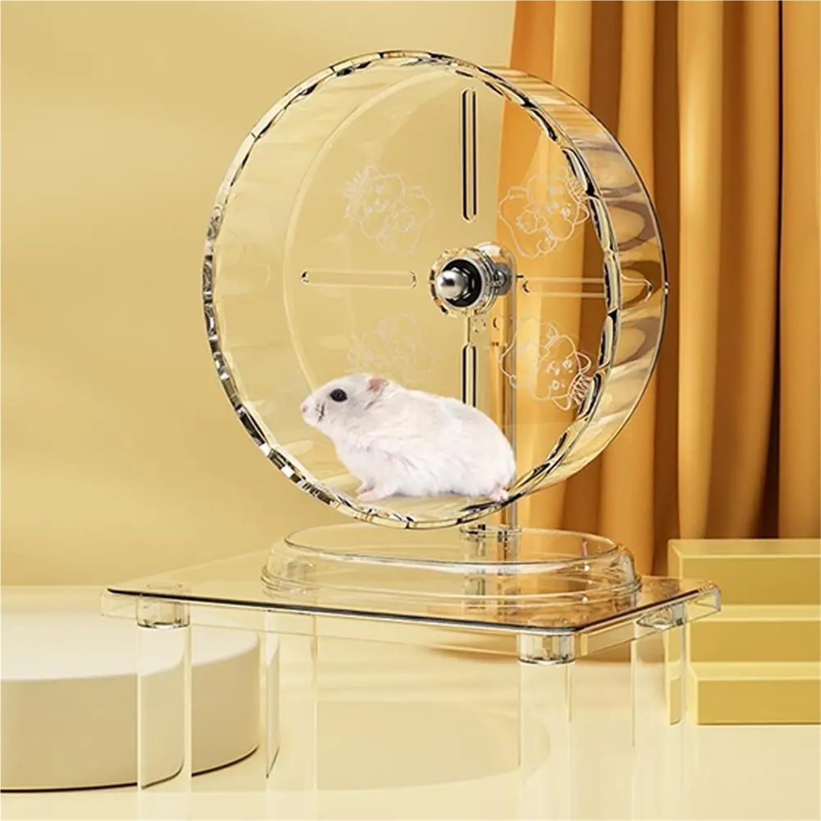 Hamster Running Sport Trasparente Running Wheel Support Toy Piccolo Pet Cuscinetto a rulli Silenzioso Ruota da corsa Accessori per animali domestici