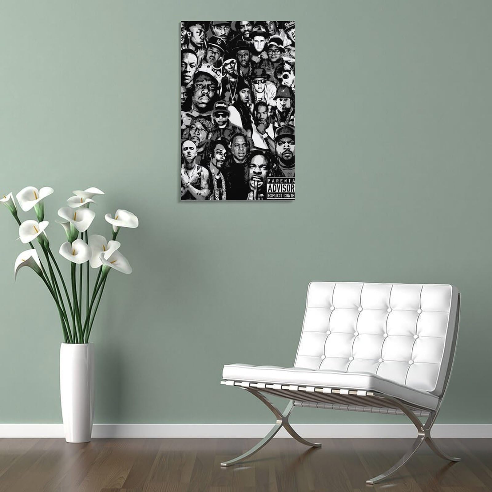 Poster su tela, motivo: cantante rap, hip hop, tutte le stelle, stampa artistica da parete, poster decorativo per la stanza, 40 x 60 cm, confezione da 8