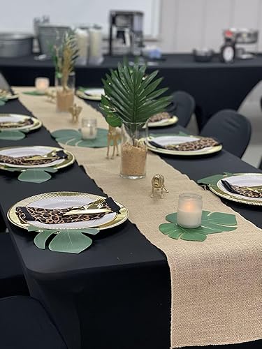 Miniatura 6 de Paquete de 8 manteles elásticos de elastano de 8 pies, manteles elásticos, resistentes a las arrugas, lavables, manteles elásticos para banquetes,