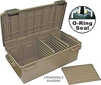 Vista 3 de MTM ACDC30, Caja de utilidades de munición dividida, resistente al agua, apilable, cierre de presión, fabricada en EE. UU., color tierra oscura