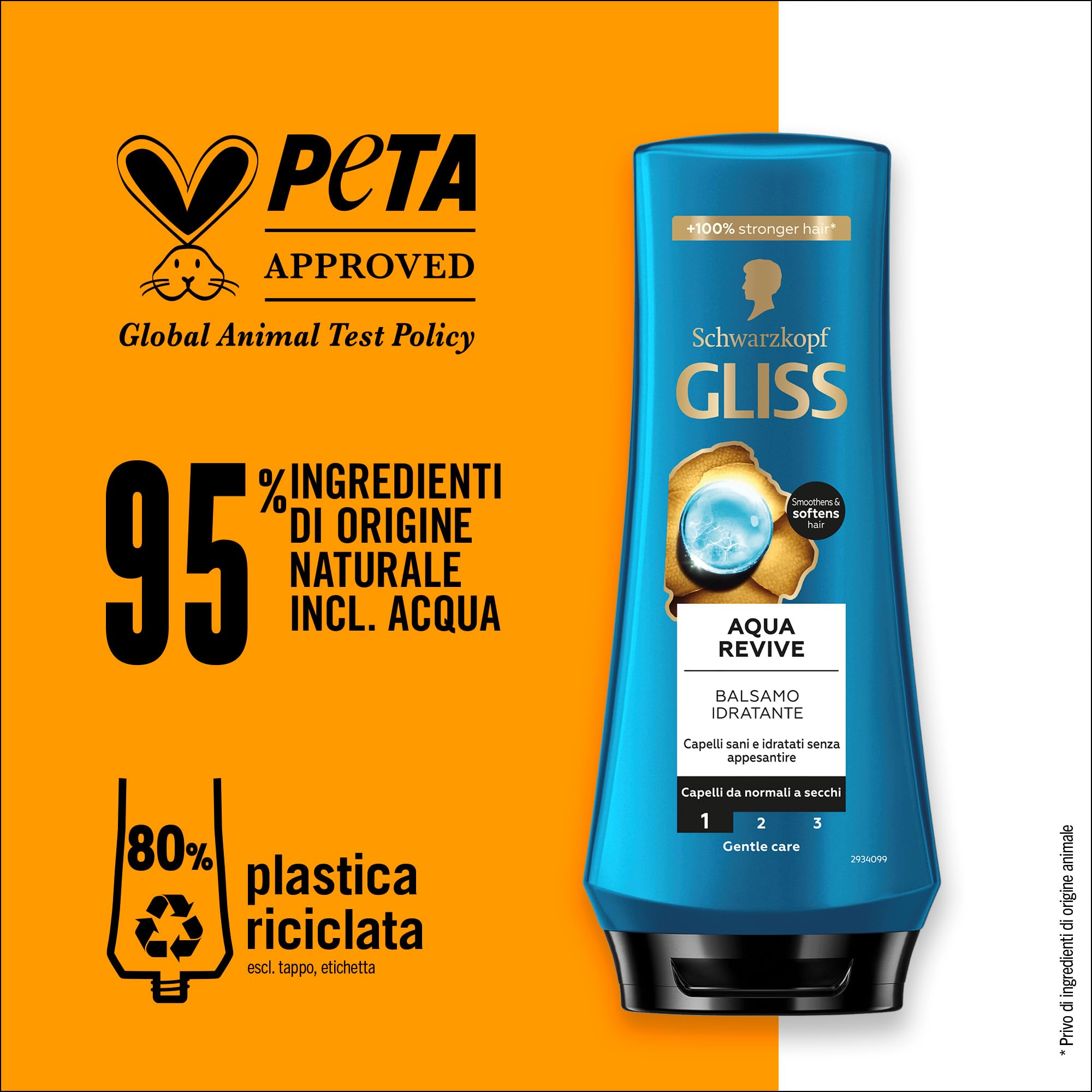Schwarzkopf Gliss Aqua Revive odżywka nawilżająca, 6 opakowań po 200 ml, odżywka wzbogacona kompleksem hialuronowym i wodorostów, produkty do włosów normalnych i suchych