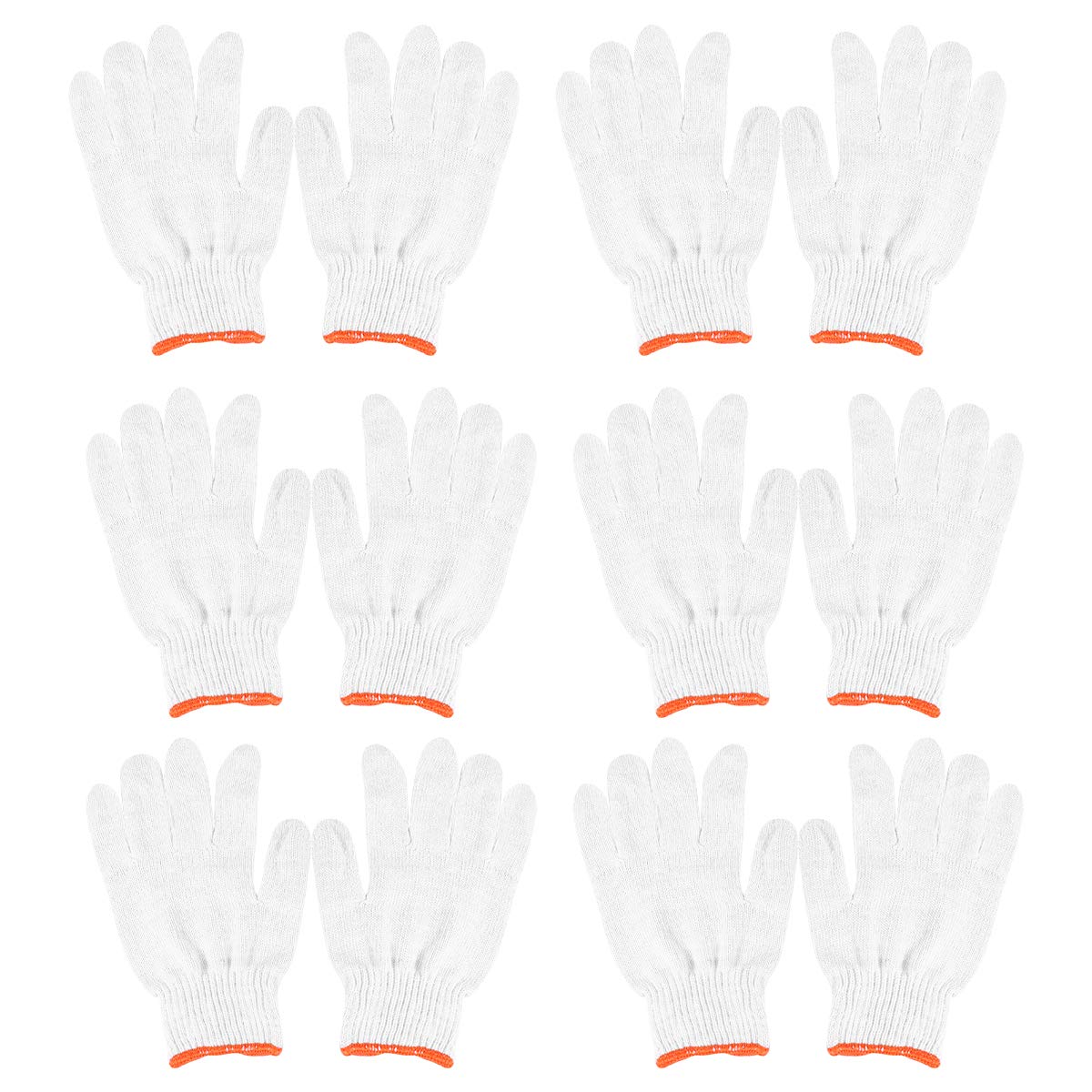 Moufles de Travail en Coton Blanc Antidérapants Protection Travail Lot de 24 Paires en Fil de Coton et Nylon Confort et Résistance