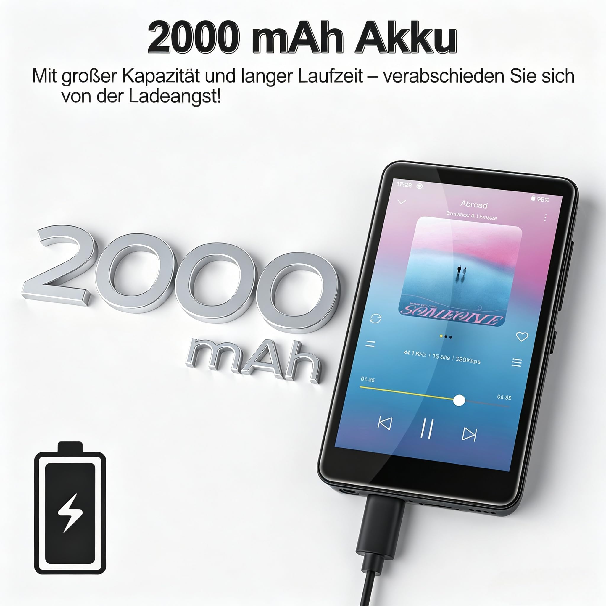 Diofox 160GB MP3 Player mit Bluetooth und WiFi, Android 13.0 MP3 Player Spotify, 4,02-Zoll Touchscreen MP3 MP4 Player, Amazon Music, Deezer, FM Radio, Play Store, HiFi Musik Player mit Lautsprecher