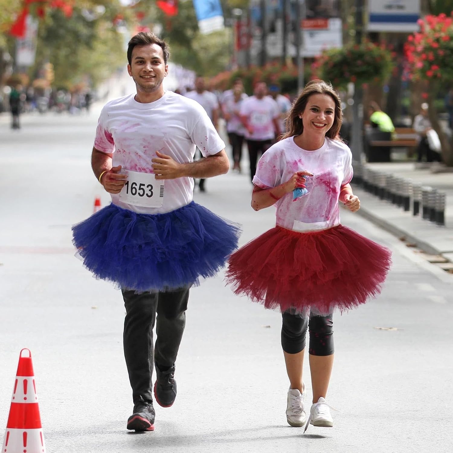 Handepo 9 Pcs Mardi Gras Adult Tutu Skirts for Women 5 Layered Tulle Classic Lady 80's Dance Short Ballet Skirt 9 Colors - Image 6