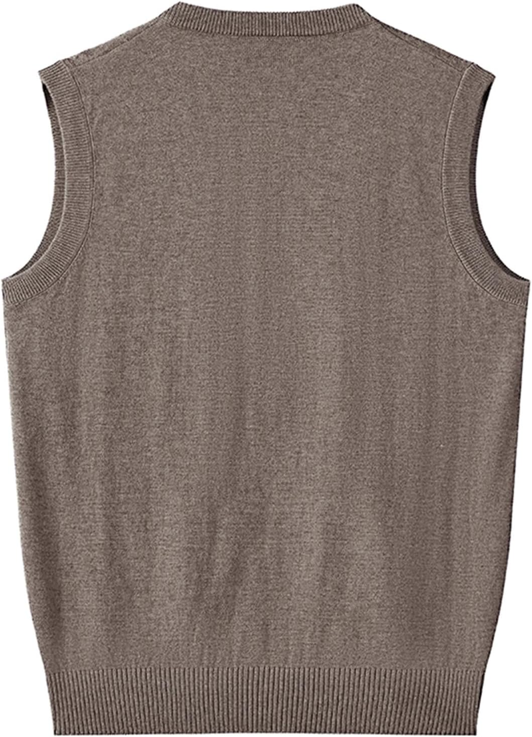 Men's Sleeveless Sweater Vest Lightweight V-Neck Knitted Vest Casual Pullover Sweaters Slim Fit Tank Tops