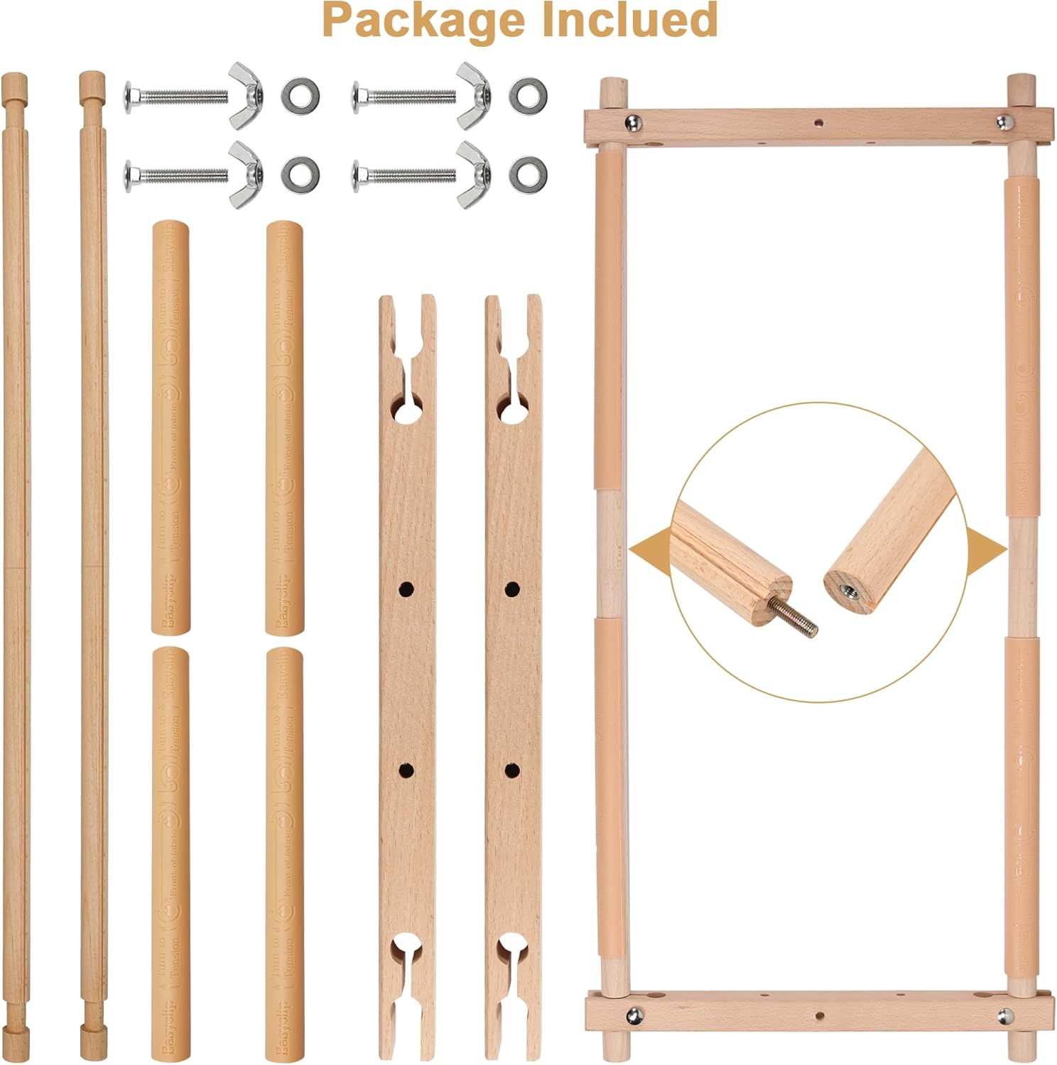 Embroidery Tapestry Scroll Frame, Detachable Cross Stitch Frame, Scroll Embroidery&Quilting Holder for Cross Stitch, Needlepoint, and Sewing Projects (30.31inch*11.8inch)
