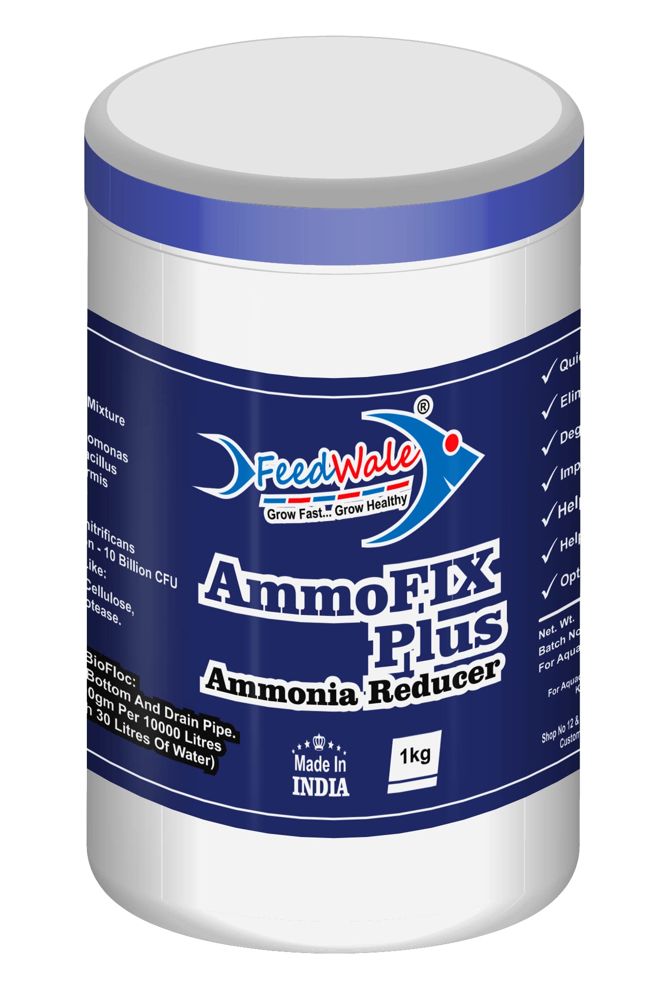 FeedWale AmmoFIX Plus Ammonia Reducer 1Kg – Removes Gas from BioFloc Tanks & Fish Ponds Maintains Water Quality in Aquaculture (B0B7DTLJPF) Amazon Price History, Amazon Price Tracker