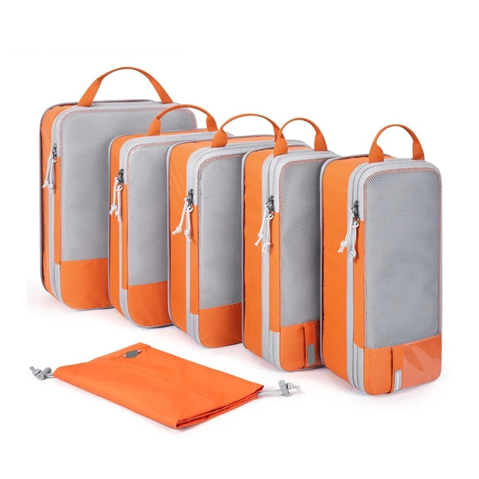 Ściśnięty sześcian podróży Kostki pakowe do podróży, torby kompresyjne, zestaw 2, 4, 6 szt.(6PC Light Blue)
