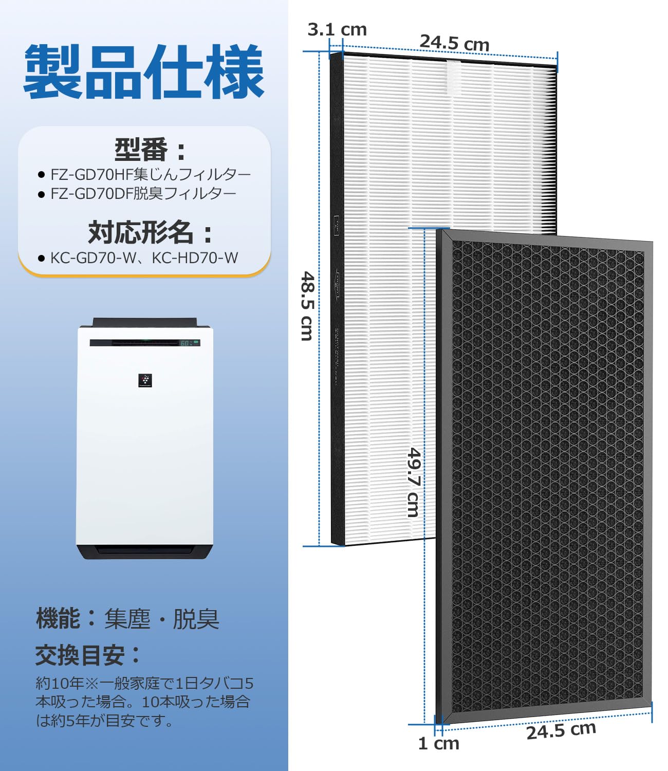 (未使用･未開封品)　 シャープ 交換用集じんフィルター FZ-GD70HF 0pbj0lf 楽天市場】【只今クーポン配布中】SHARP FZ-GD70HF FZGD70HF