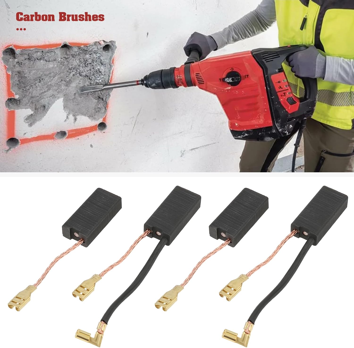 eMagTech 2 Pair Multifunction Drill Carbon Brushes with Automatic Stop Compatible with Hilti Combination Hammers TE (7x12.5x26mm)