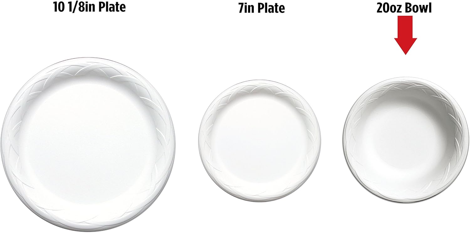 20 Oz Dinner Size White Paper Bowls 15627 18 Count Vanity Fair