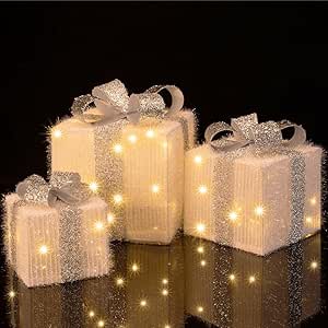 Set 3 Pacchetti Pacchi Regalo Luminosi Di Natale Con Stelle Decorazione Addobbo Gbly Led Decorazione Natalizia Con 50 Luci A Batteria Led Sotto Lalbero Di Natale 85313981