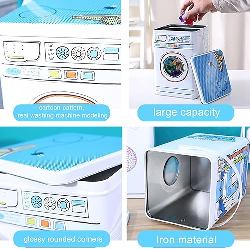 Miniatura 5 de Lavadora de gran capacidad para modelado de detergente en polvo con ventana de perspectiva, caja de almacenamiento multifuncional para aperitivos