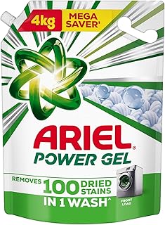 Power Gel Liquid Detergent for Front Load – 4kg | Removes 100 Dried Stains in 1 Wash | Faster Dissolving | Long-Lasting Fragrance | Color Protection |