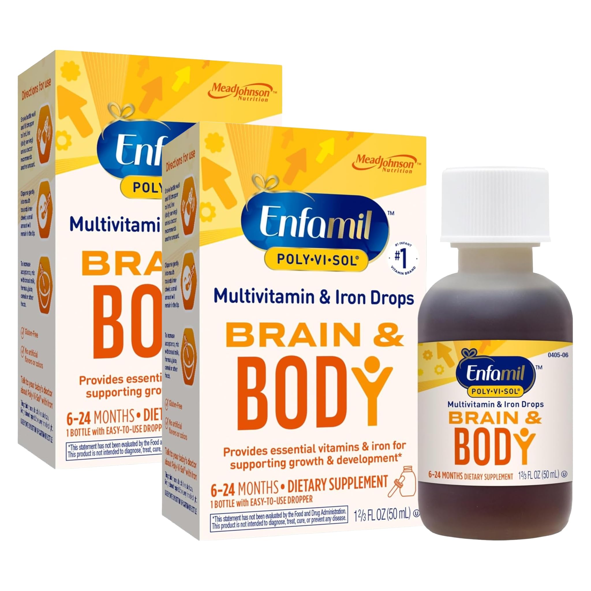 Enfamil Poly-Vi-Sol Liquid Multivitamin Supplement for babies &amp; toddler 50ML, 2CT