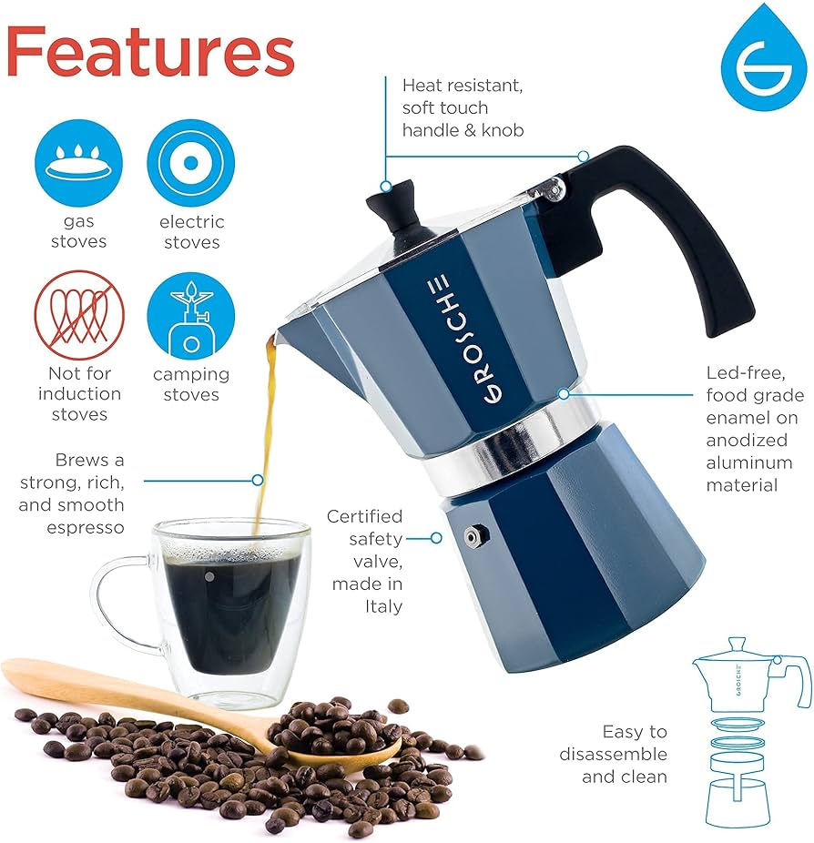 Amazon.com: GROSCHE Milano Stove top espresso maker (6 espresso