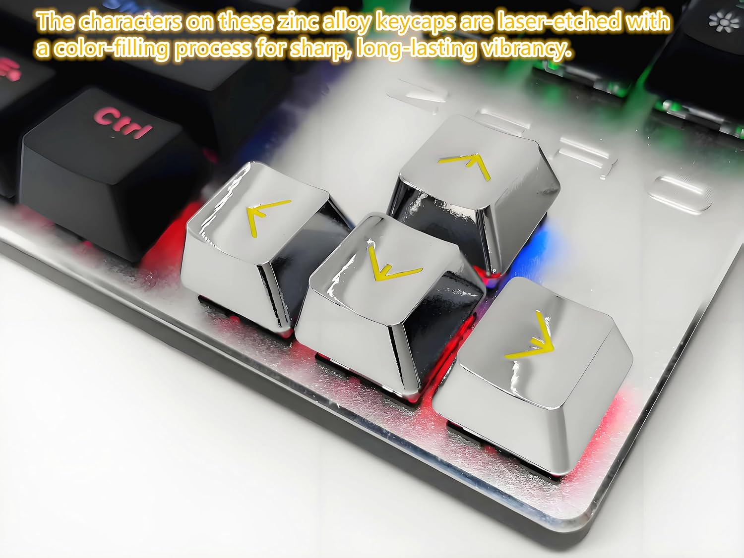 12 Keys Zinc Alloy Metal Keycaps, FPS & MOBA Gaming Artisan Keycaps, Compatible for Cherry MX Switch Mechanical Keyboard (12 Zinc Alloy Keys)
