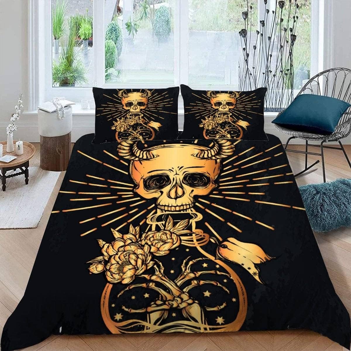 Housse de couette crâne 135x200 cm, l'idée cadeau idéale pour un anniversaire d'enfant