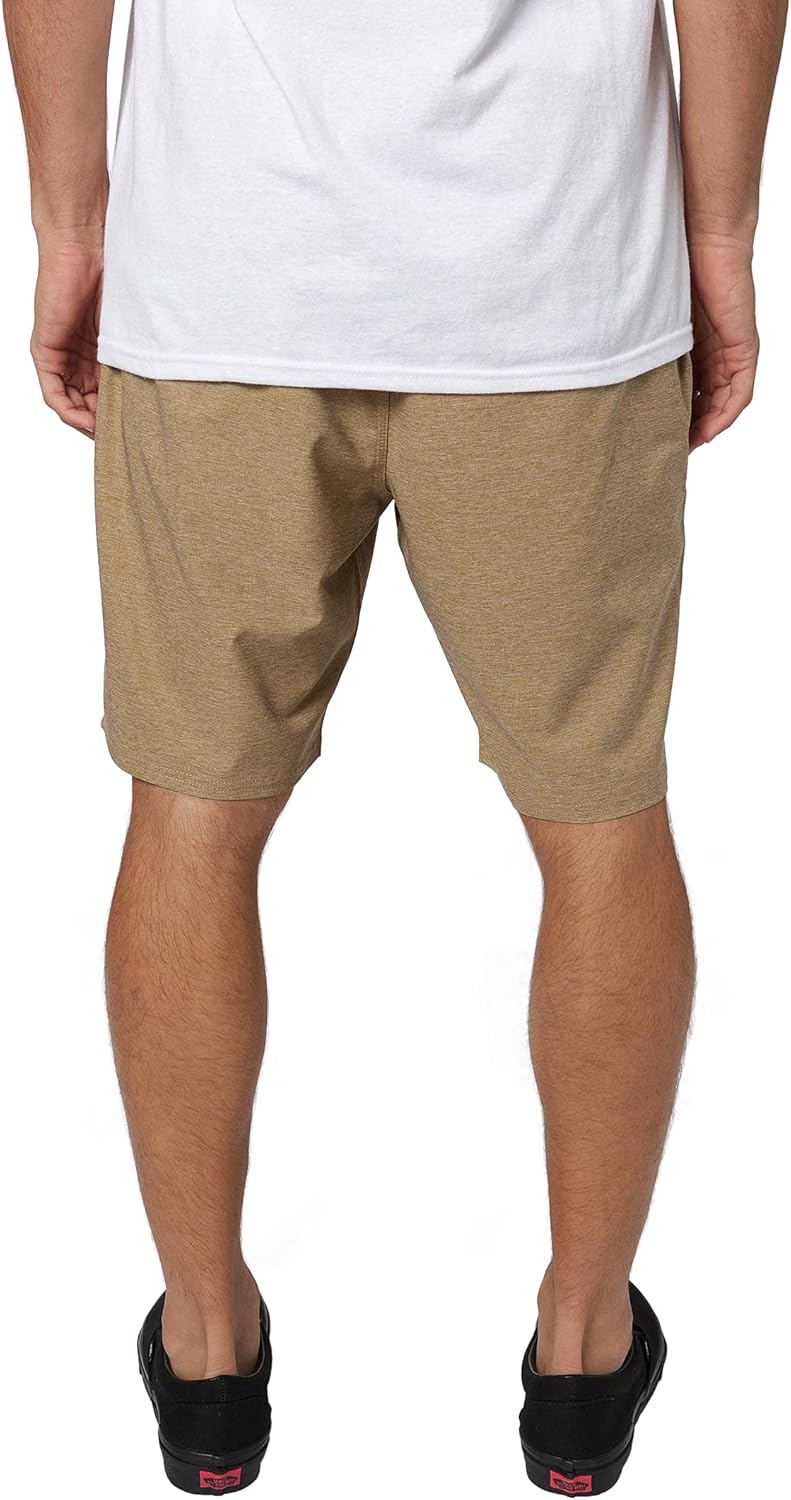 Mens Drifter Heather Hybrid Shorts, Dark Khaki, 38