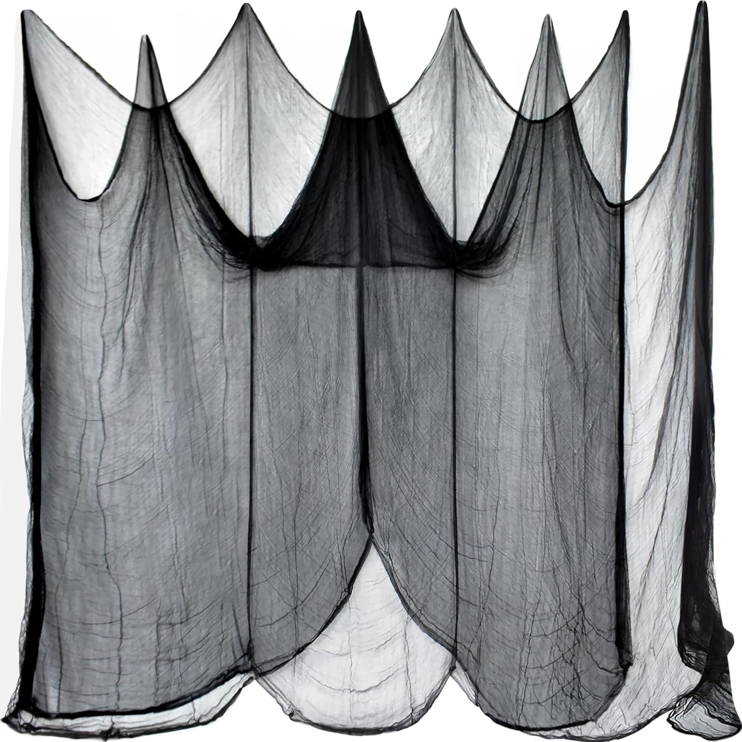 Halatool Tela espeluznante de Halloween de 85 x 400 pulgadas, gasa negra de gran tamaño, para colgar en casa embrujada, decoración de Halloween,