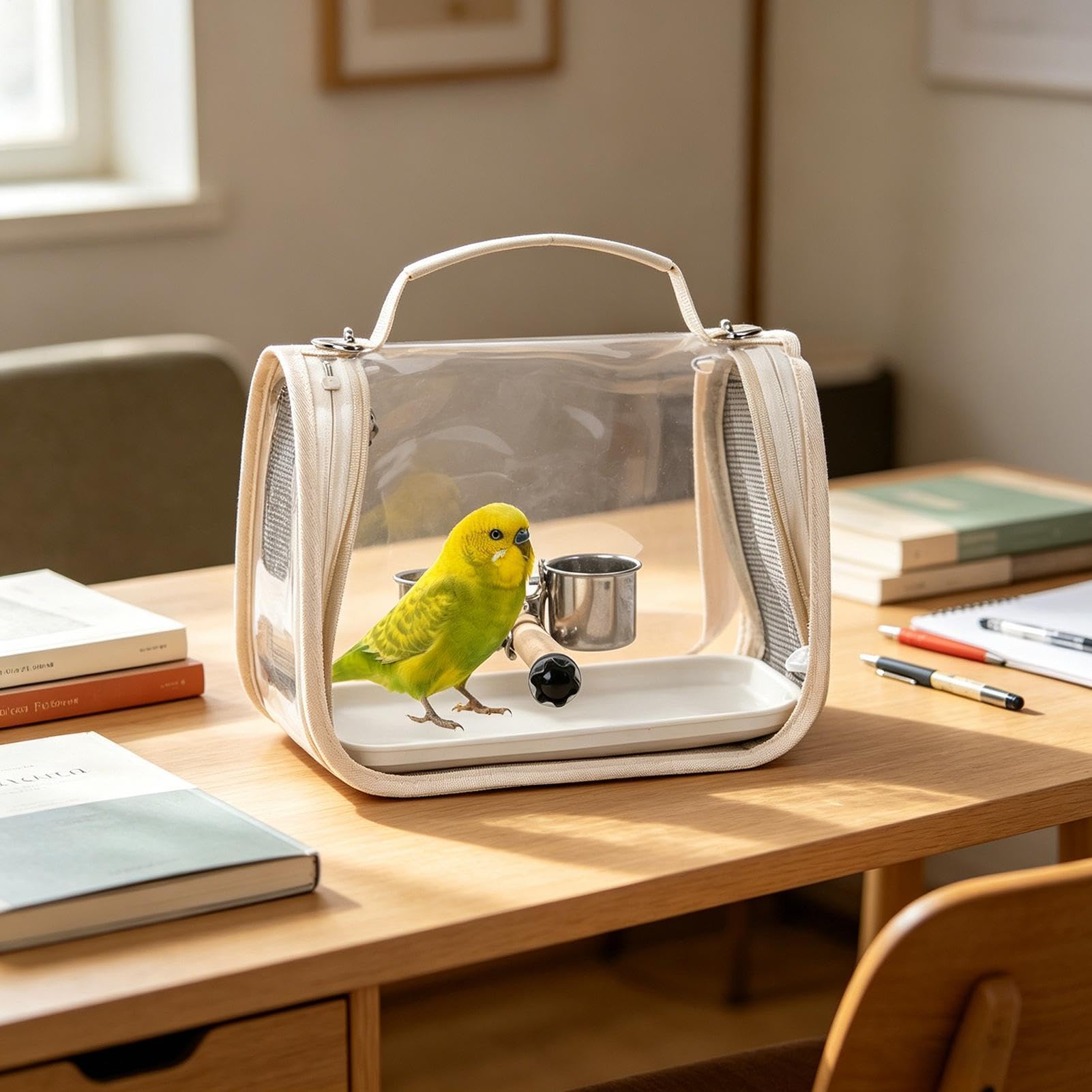 Sac de transport pour oiseaux avec perchoir | Cage légère pour perruches | Pour conure, cacatoès, perroquet, calopsitte, , camping